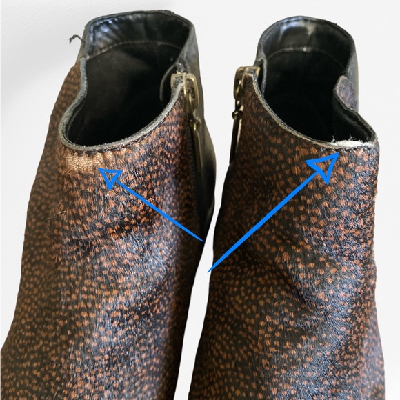 Clarks • Gelata Italia Black/Brown Spot Leather & Calf Hair Booties - Picture 6 of 8